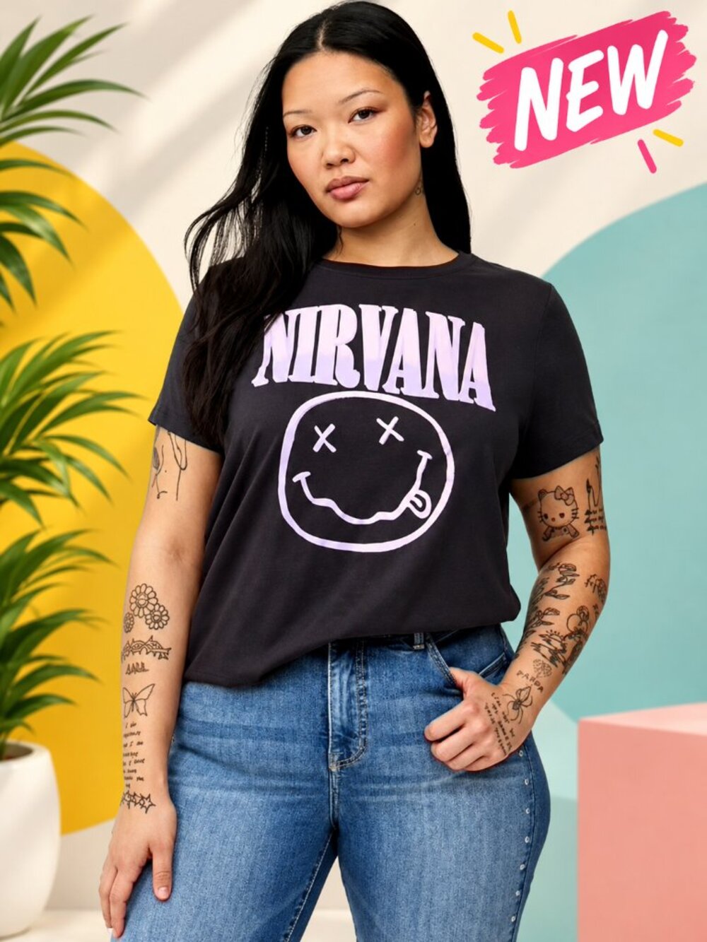 NEW!!! Nirvana Smile Obsidian - Classic Crew Tee - TORRID - SIZE 2X